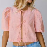 Lori Puff Sleeve Top - Orange