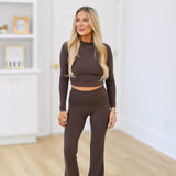 Eden Soft Knit Long Sleeve Tee-Chocolate