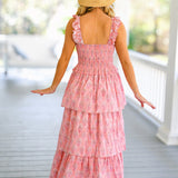 Ensley Ruffled Maxi Dress - Pink Floral