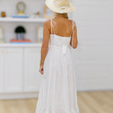 Tillie Poplin Midi Dress- Off White