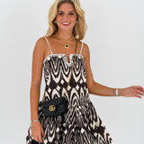 Kaylor Sweetheart Dress - Dark Brown/White