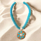 Sand Dollar Necklace - Turquoise