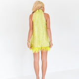Esther High Neck Mini Dress - Green