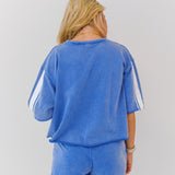 Ellie Washed Varsity Set-Cobalt Blue