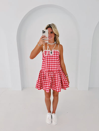 Dani Sweetheart Dress - Red Gingham