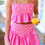 Sierra Mirror Skirt Set - Barbie Pink