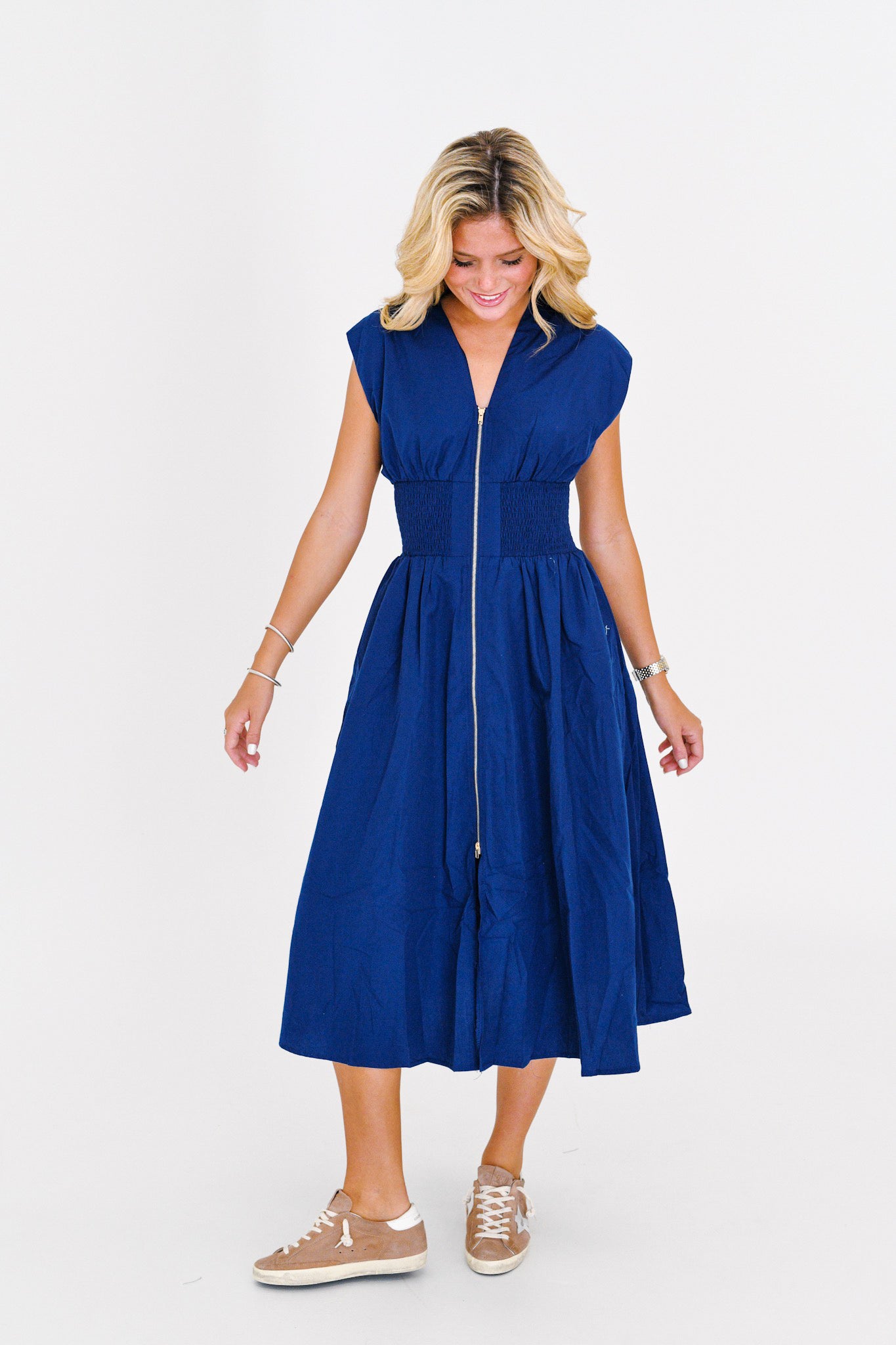 Nora Midi Dress - Navy