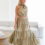 Kate Tiered Maxi Skirt - Tan