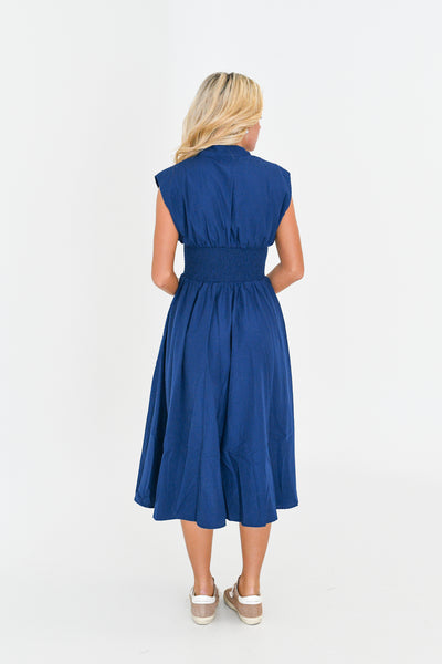 Nora Midi Dress - Navy