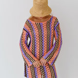 Phoenix Knit Cover Up - Coral/Purple