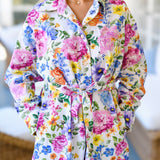 Sophia Floral Belted Romper - White Multi