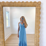 Tara Scarf Midi Dress - Light Blue