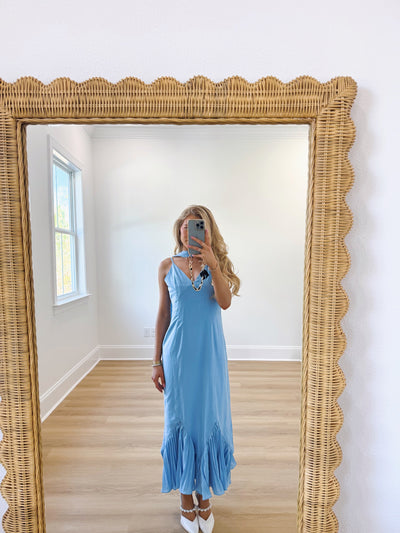 Tara Scarf Midi Dress - Light Blue (PREORDER)