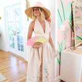 Rose Print Halter Maxi Dress - Tearose