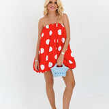 Rylan Mini Bubble Dress - Red Polka Dots