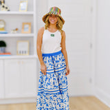 Hallie Floral Maxi Skirt - Blue