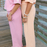 Fancy Striped Button Pants