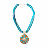 Sand Dollar Necklace - Turquoise
