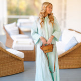 Courtney Striped Maxi Shirt Dress - Green