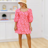 Lainey Button Down Dress - Pink