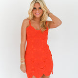 Sidney Crochet Mini Dress - Red