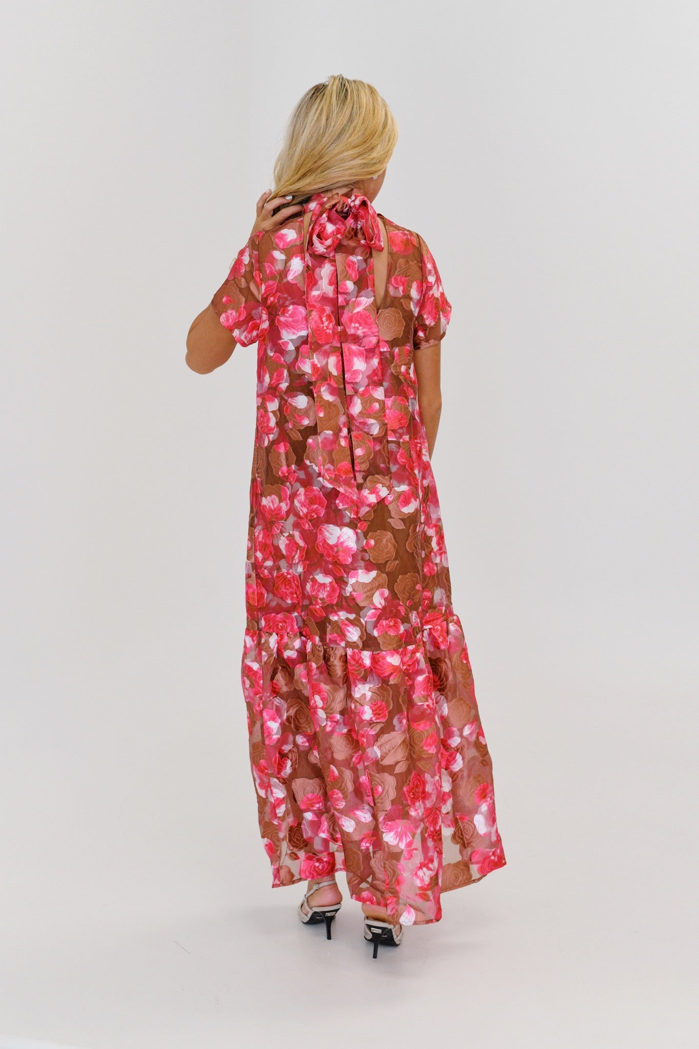 Renza Floral Maxi Dress - Brown Multi