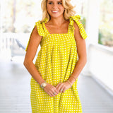 Nancy Summer Mini Tie Dress - Lime Gingham