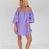 Lola Strapless Bubble Mini Dress - Purple