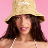 Straw Bride Bucket Hat