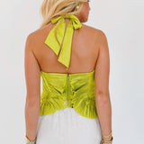 Peyton Pleated Top - Lime