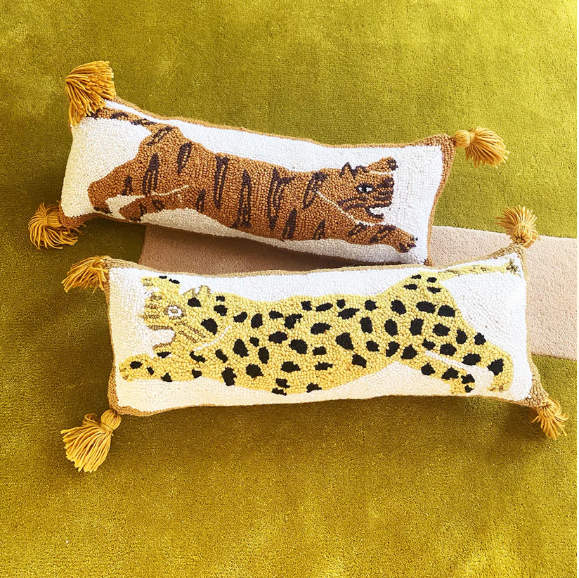 Tiger with Tassels Hook Pillow