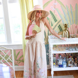Rose Print Halter Maxi Dress - Tearose