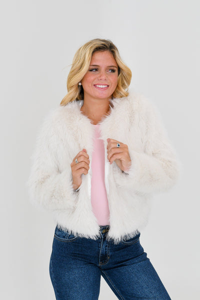 Victoria Fur Jacket-Cream