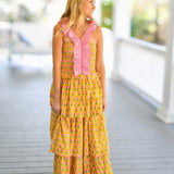 Kaiya Maxi Dress - Yellow/Pink Floral