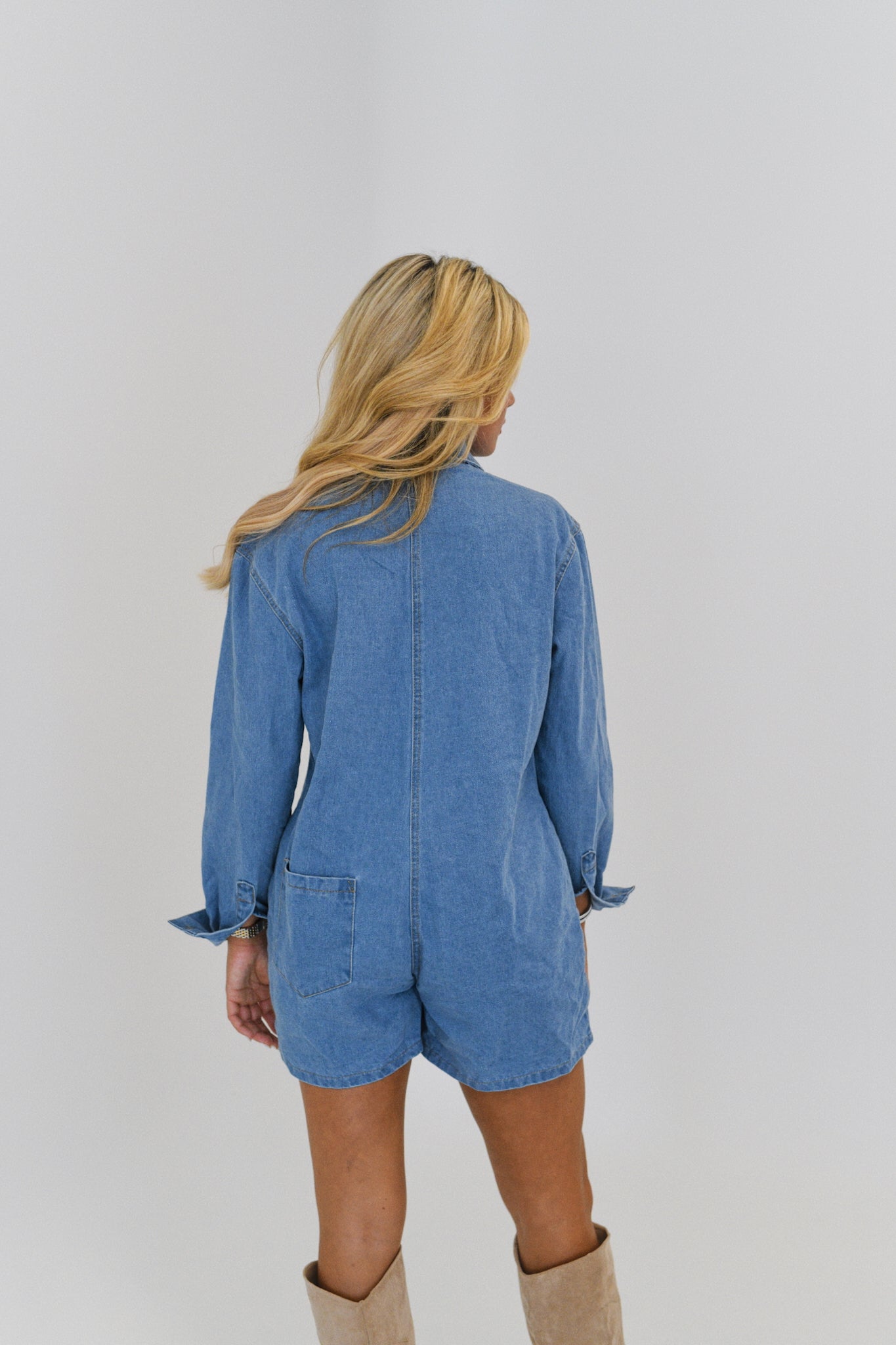 Selena Denim Romper - Light Denim