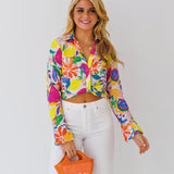 Becca Tropical Print Crop Top-Multi