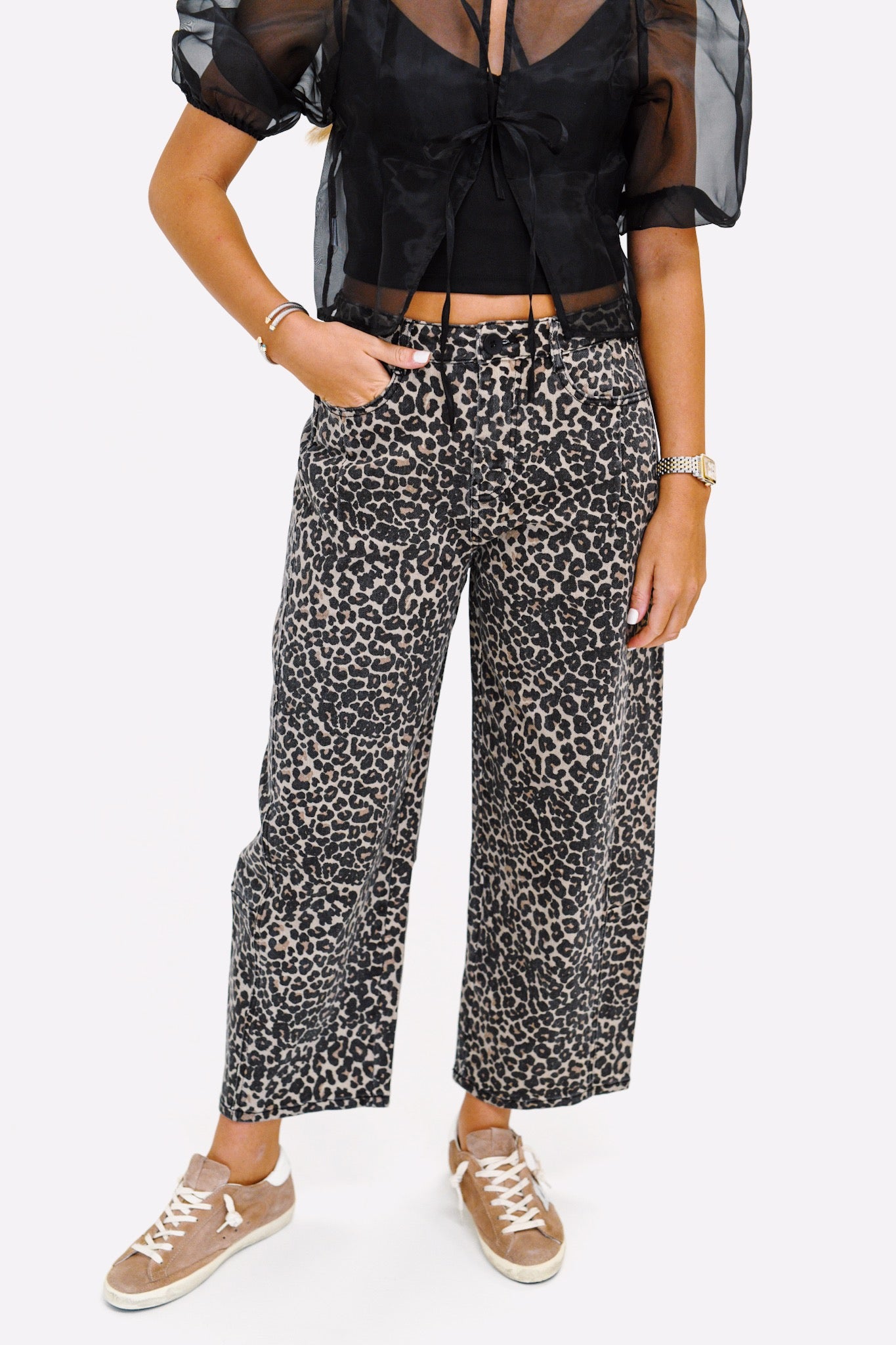 Vero Barrel Pants - Leopard