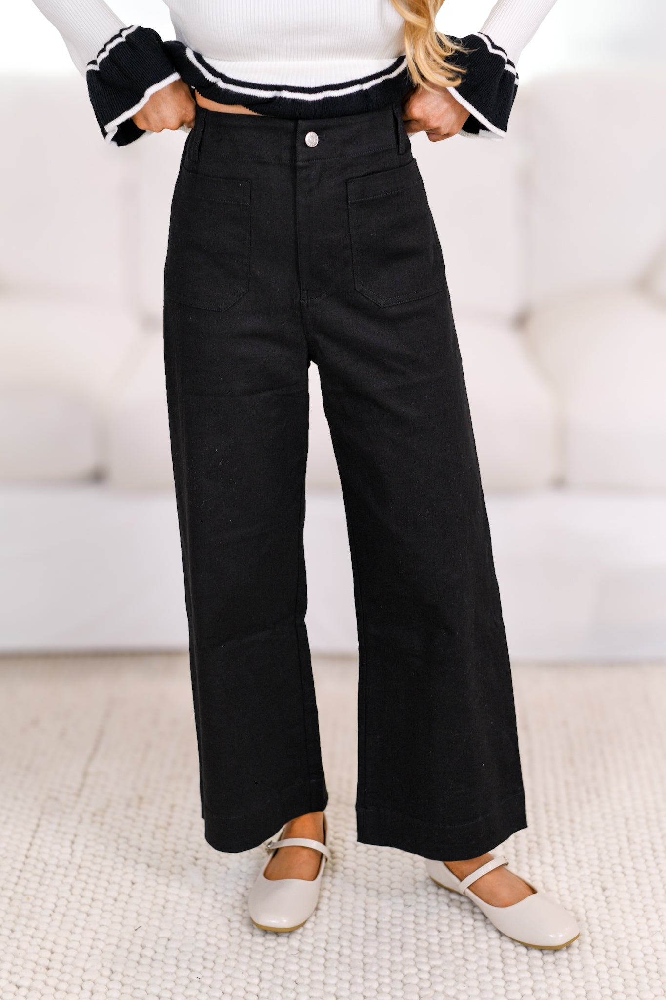 Reese Wide Leg Pants - Black