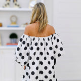 Rae Polka Dot Bubble Dress - White/Black