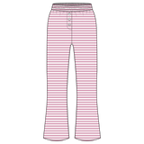 Fancy Striped Button Pants - Powder Pink/White
