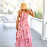 Ensley Ruffled Maxi Dress - Pink Floral