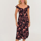 Jen Midi Dress - Brown Floral