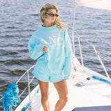 Breakers Oversized Lightweight Mockneck - Ocean Teal