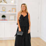 Maggie Eyelet Lace Skirt Set - Black