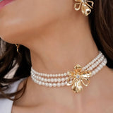 Pearl Petals Choker: Pearl with 18k Gold Plating