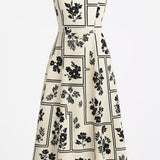Addie Floral Print Midi Dress - Cream