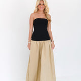 Dorie Colorblock Tube Dress - Black/Beige