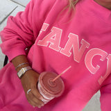 Fancy Oversized Fleece Mockneck - Paradise Pink/Hibiscus
