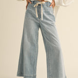 Dell Tie Front Pants - Washed Denim