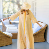 Karsyn Striped Maxi Shirt Dress - Yellow